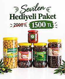 5'li Tanışma Paketi (1 kg Yeşil Zeytin - 1 kg İri Gurme - 1 kg Mega - 1 kg Süper - İncir Reçeli)